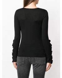 Женский черный свитер с v-образным вырезом от Patrizia Pepe