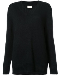 Женский черный свитер с v-образным вырезом от Simon Miller