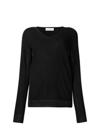 Женский черный свитер с v-образным вырезом от Sonia Rykiel
