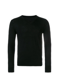 Мужской черный свитер с v-образным вырезом от Sottomettimi