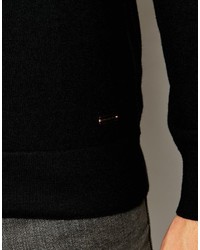 Мужской черный свитер с v-образным вырезом от Boss Orange