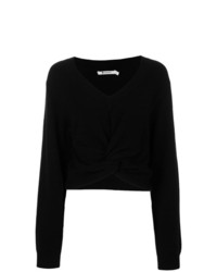 Женский черный свитер с v-образным вырезом от T by Alexander Wang