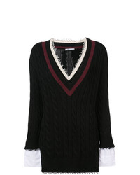 Женский черный свитер с v-образным вырезом от T by Alexander Wang