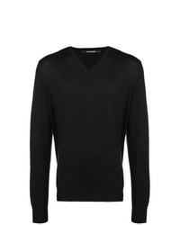 Мужской черный свитер с v-образным вырезом от Tagliatore