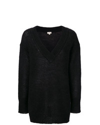 Женский черный свитер с v-образным вырезом от Temperley London