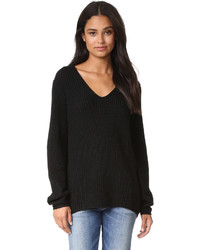 Женский черный свитер с v-образным вырезом от Three Dots