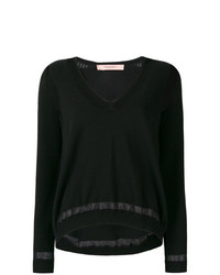 Женский черный свитер с v-образным вырезом от Twin-Set