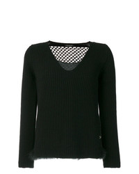 Женский черный свитер с v-образным вырезом от Twin-Set