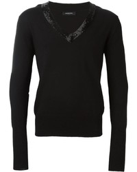 Мужской черный свитер с v-образным вырезом от Unconditional