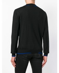 Мужской черный свитер с v-образным вырезом от Versace Jeans