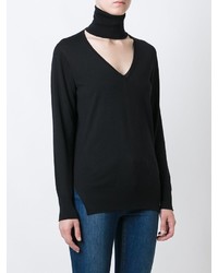 Женский черный свитер с v-образным вырезом от Zanone