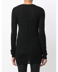 Женский черный свитер с v-образным вырезом от Rick Owens