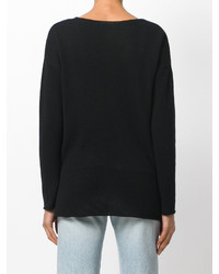 Женский черный свитер с v-образным вырезом от Cruciani