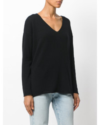 Женский черный свитер с v-образным вырезом от Cruciani
