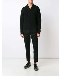 Мужской черный свитер с v-образным вырезом от Lemaire