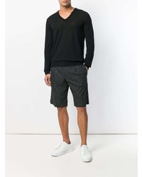 Мужской черный свитер с v-образным вырезом от Nuur