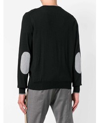 Мужской черный свитер с v-образным вырезом от Fay