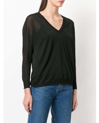 Женский черный свитер с v-образным вырезом от Blanca