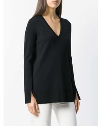 Женский черный свитер с v-образным вырезом от Theory