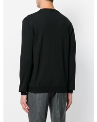 Мужской черный свитер с v-образным вырезом от Zanone