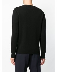 Мужской черный свитер с v-образным вырезом от Cruciani