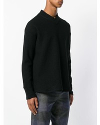 Мужской черный свитер с v-образным вырезом от Stephan Schneider