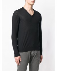 Мужской черный свитер с v-образным вырезом от Nuur