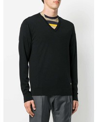 Мужской черный свитер с v-образным вырезом от Versace