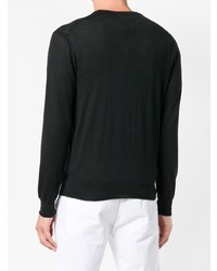 Мужской черный свитер с v-образным вырезом от Cruciani
