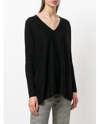 Женский черный свитер с v-образным вырезом от Snobby Sheep