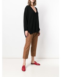 Женский черный свитер с v-образным вырезом от Twin-Set