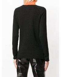 Женский черный свитер с v-образным вырезом от Lamberto Losani