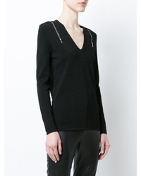 Женский черный свитер с v-образным вырезом от Barbara Bui