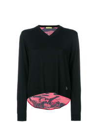Женский черный свитер с v-образным вырезом от Versace Jeans