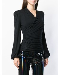 Женский черный свитер с v-образным вырезом от Plein Sud