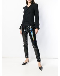 Женский черный свитер с v-образным вырезом от Plein Sud