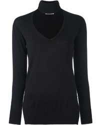 Женский черный свитер с v-образным вырезом от Zanone