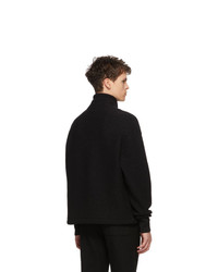 Мужской черный свитер с воротником на молнии от AMI Alexandre Mattiussi