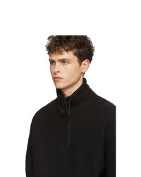 Мужской черный свитер с воротником на молнии от AMI Alexandre Mattiussi