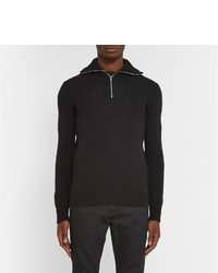 Мужской черный свитер с воротником на молнии от Saint Laurent