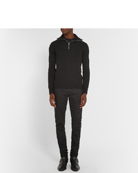 Мужской черный свитер с воротником на молнии от Saint Laurent