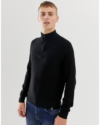 Мужской черный свитер с воротником на молнии от KIOMI