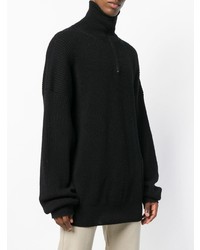 Мужской черный свитер с воротником на молнии от Balenciaga