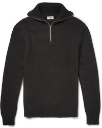 Мужской черный свитер с воротником на молнии от Saint Laurent