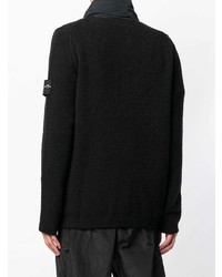 Мужской черный свитер с воротником на молнии от Stone Island
