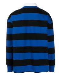 Мужской черный свитер с воротником поло в горизонтальную полоску от Tommy Jeans