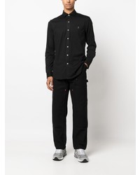 Мужской черный свитер с воротником поло с вышивкой от Polo Ralph Lauren