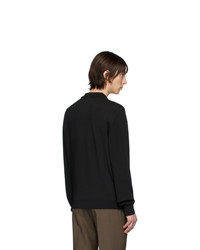 Мужской черный свитер с воротником поло от Lemaire