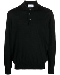 Мужской черный свитер с воротником поло от D4.0