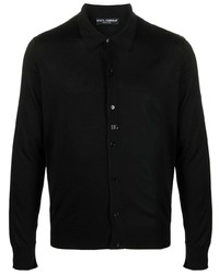 Мужской черный свитер с воротником поло от Dolce & Gabbana